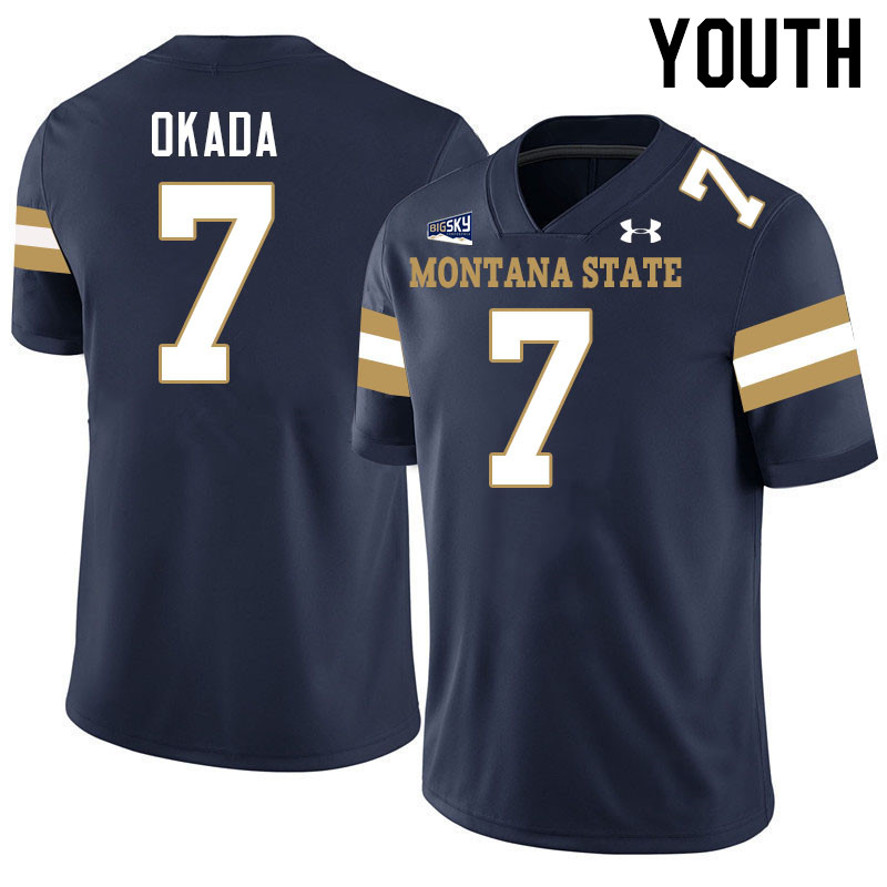 Youth #7 Ty Okada Montana State Bobcats Jerseys Football Stitched-Navy